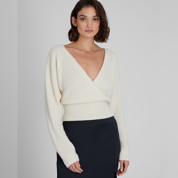 CLUB MONACO Cross Front Cashmere Sweater - Picture 1 of 7